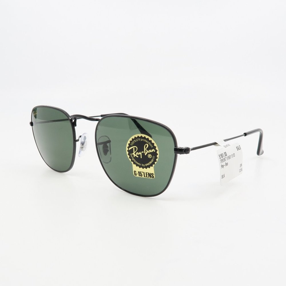 Ray-Ban RB 3857 9199/31 51mm FRANK Black/Green Icons Glass New Sunglasses - Picture 4 of 7